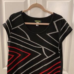 Funky Black and Red Short Sleeve Dress